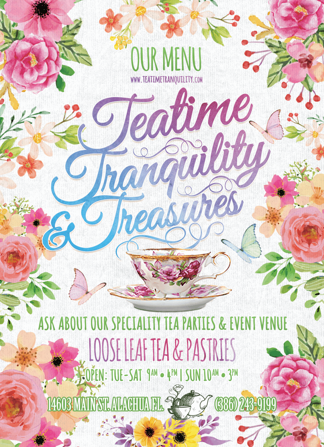 Teatime Tranquility & Treasures Tea Shop Alachua, Florida